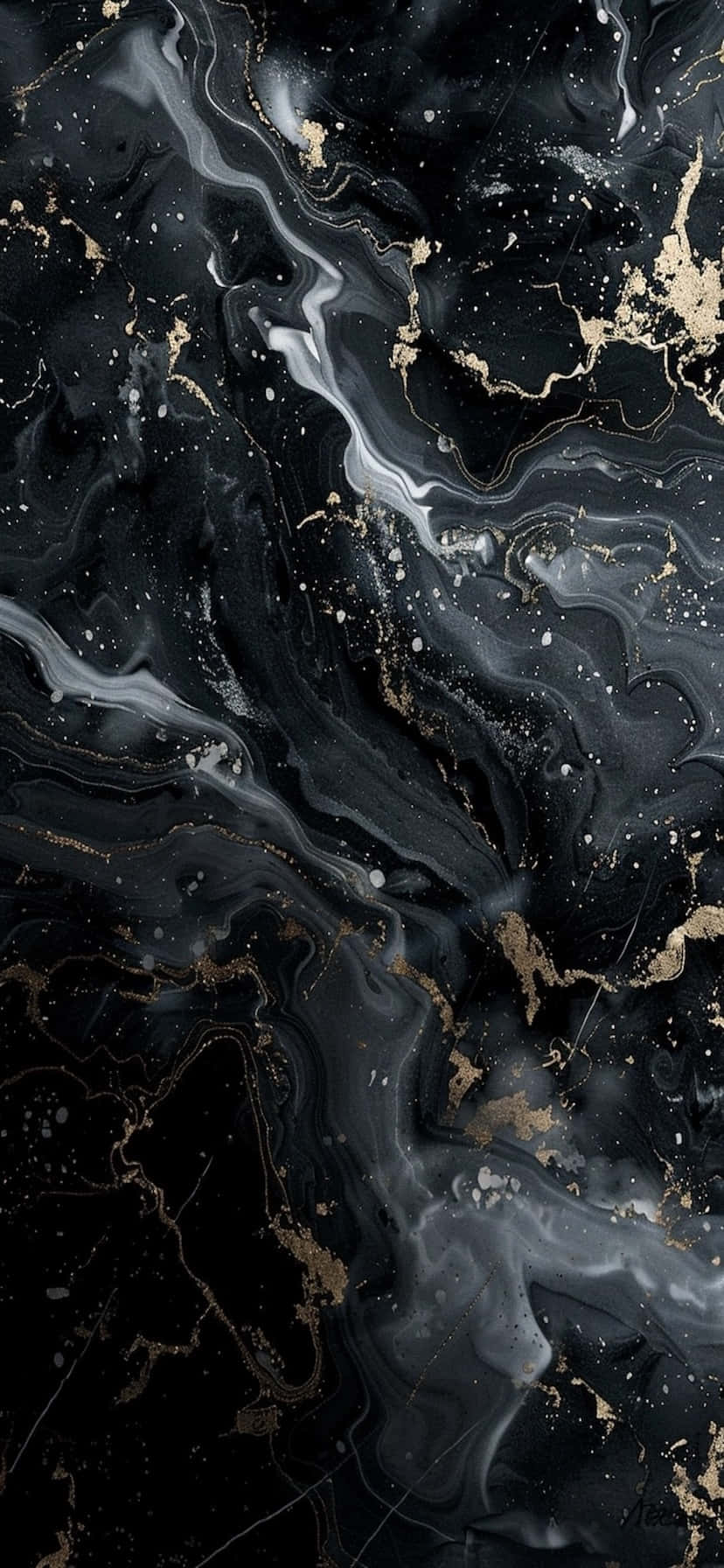 Black Gold Marble Texture Wallpaper
