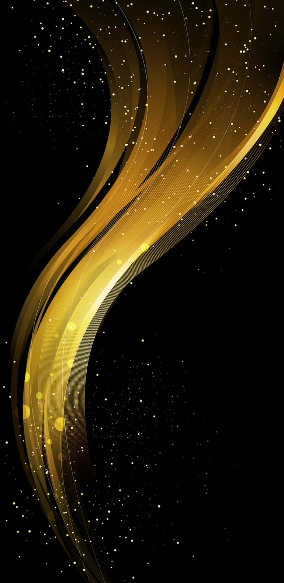 Golden Wave Background With Glitter And Sparkles Wallpaper