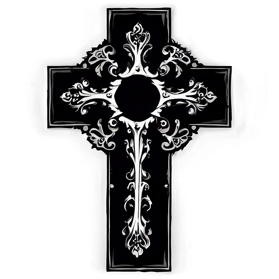 Black Gothic Arch Cross Png 24 PNG