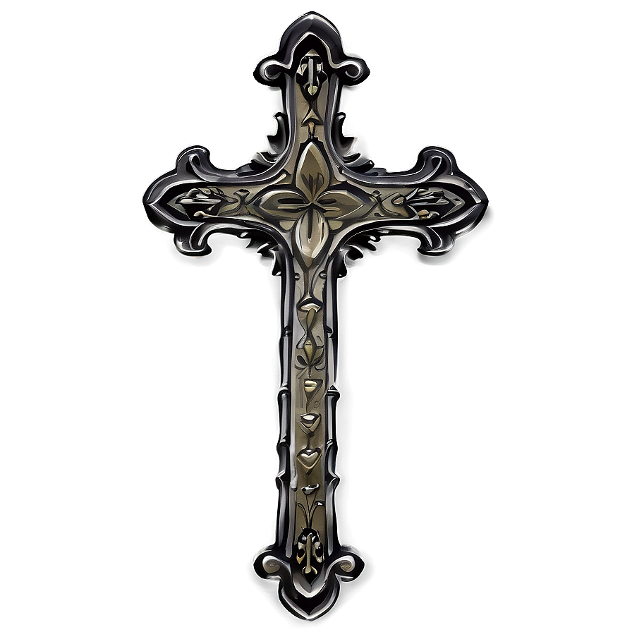 Download Black Gothic Arch Cross Png Kft | Wallpapers.com