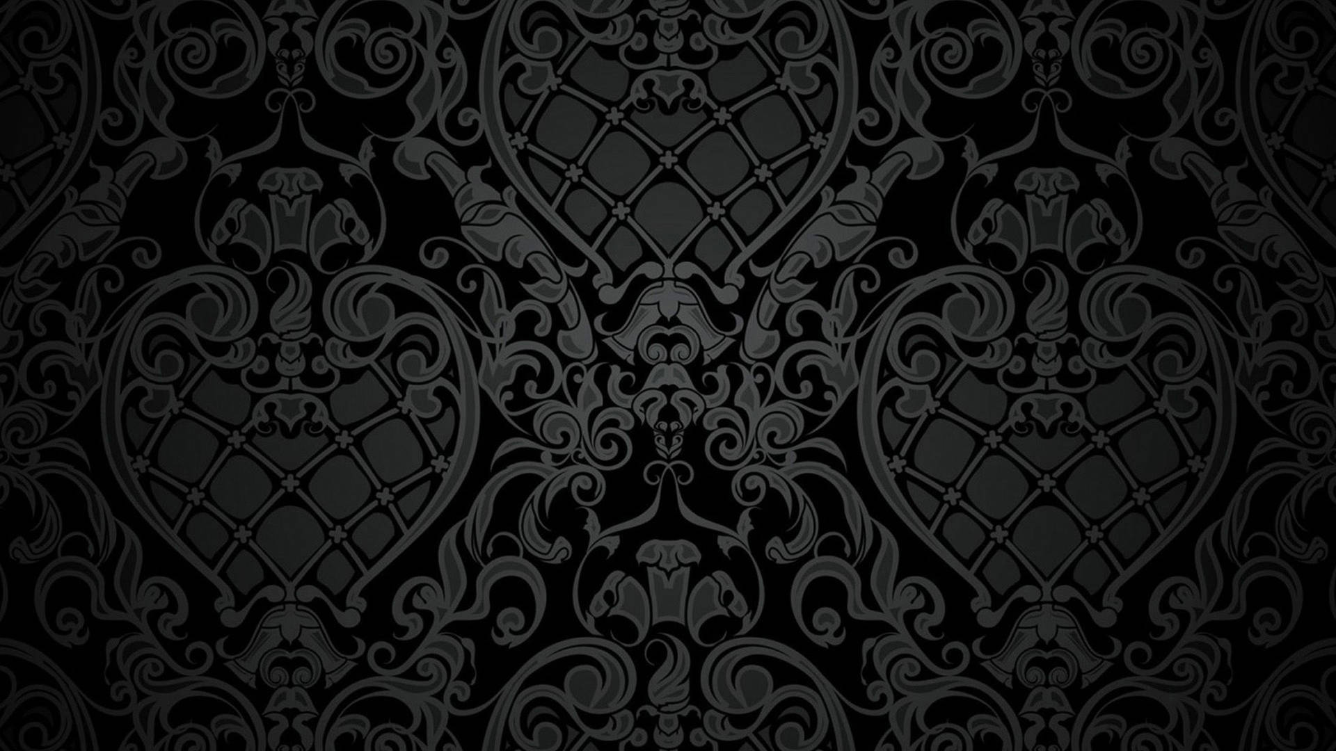 Traditional black Victorian gothic pattern Wallpaper