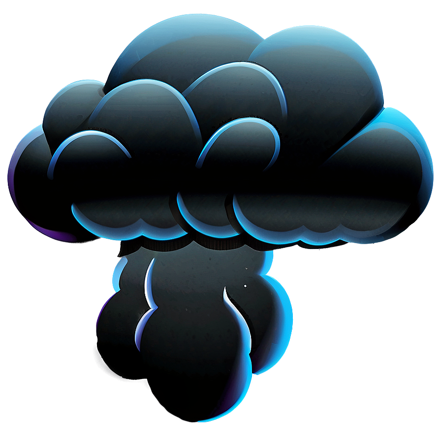 Black Gradient Cloud Png Qhs PNG