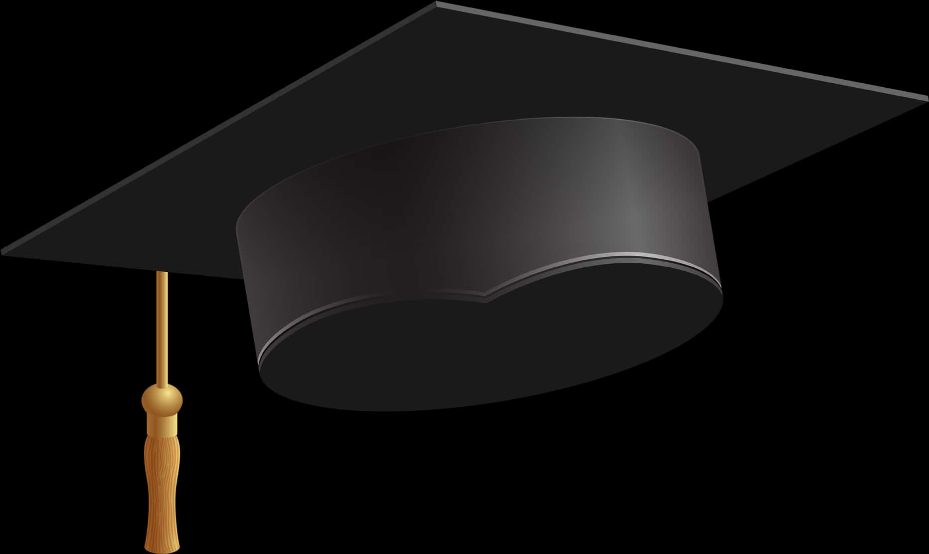 Black Graduation Cap Vector Illustration PNG