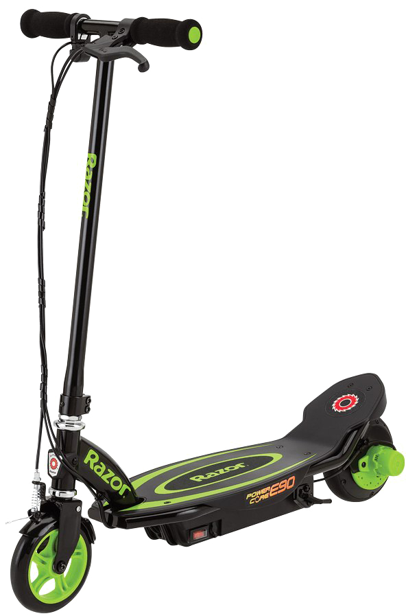 Black Green Electric Scooter Razor Power Core E90 PNG