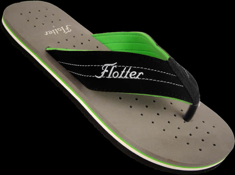 Black Green Flip Flop Sandal PNG
