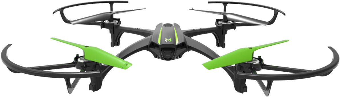 Black Green Quadcopter Drone PNG