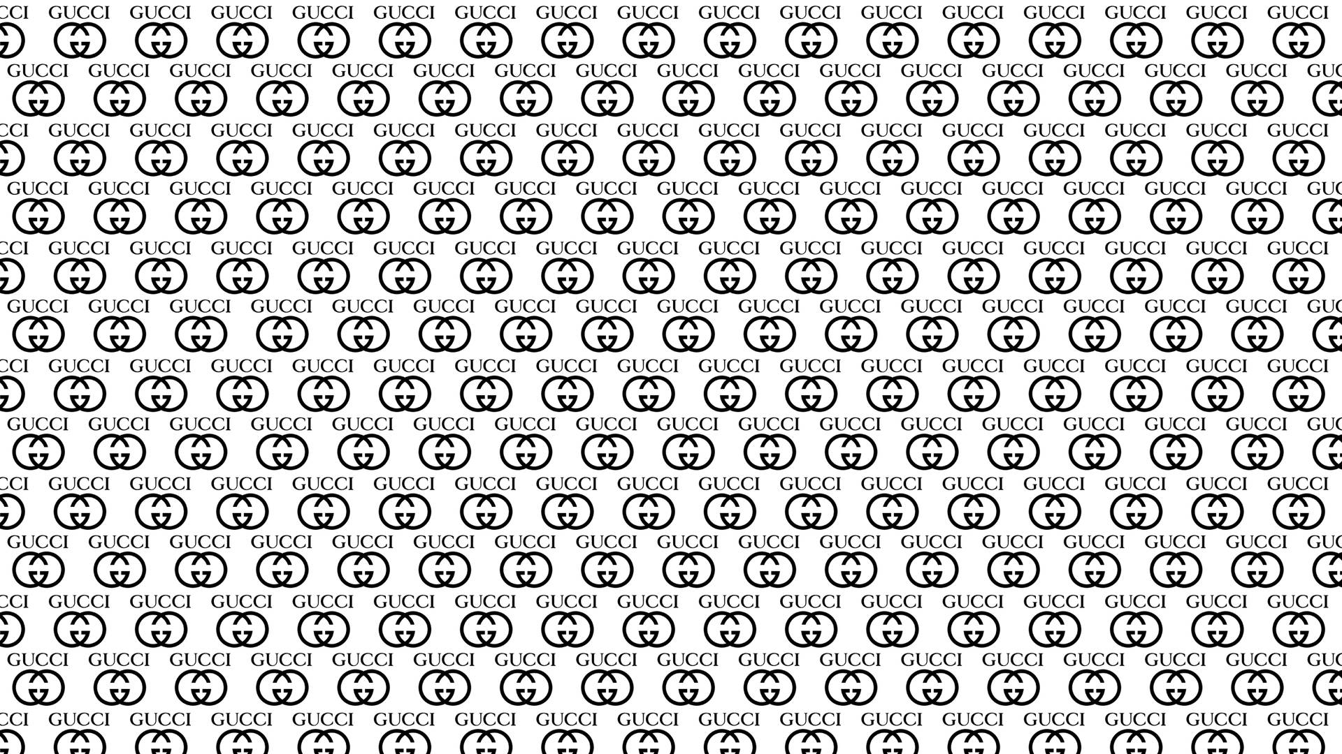 Black Gucci Pattern White Background Wallpaper