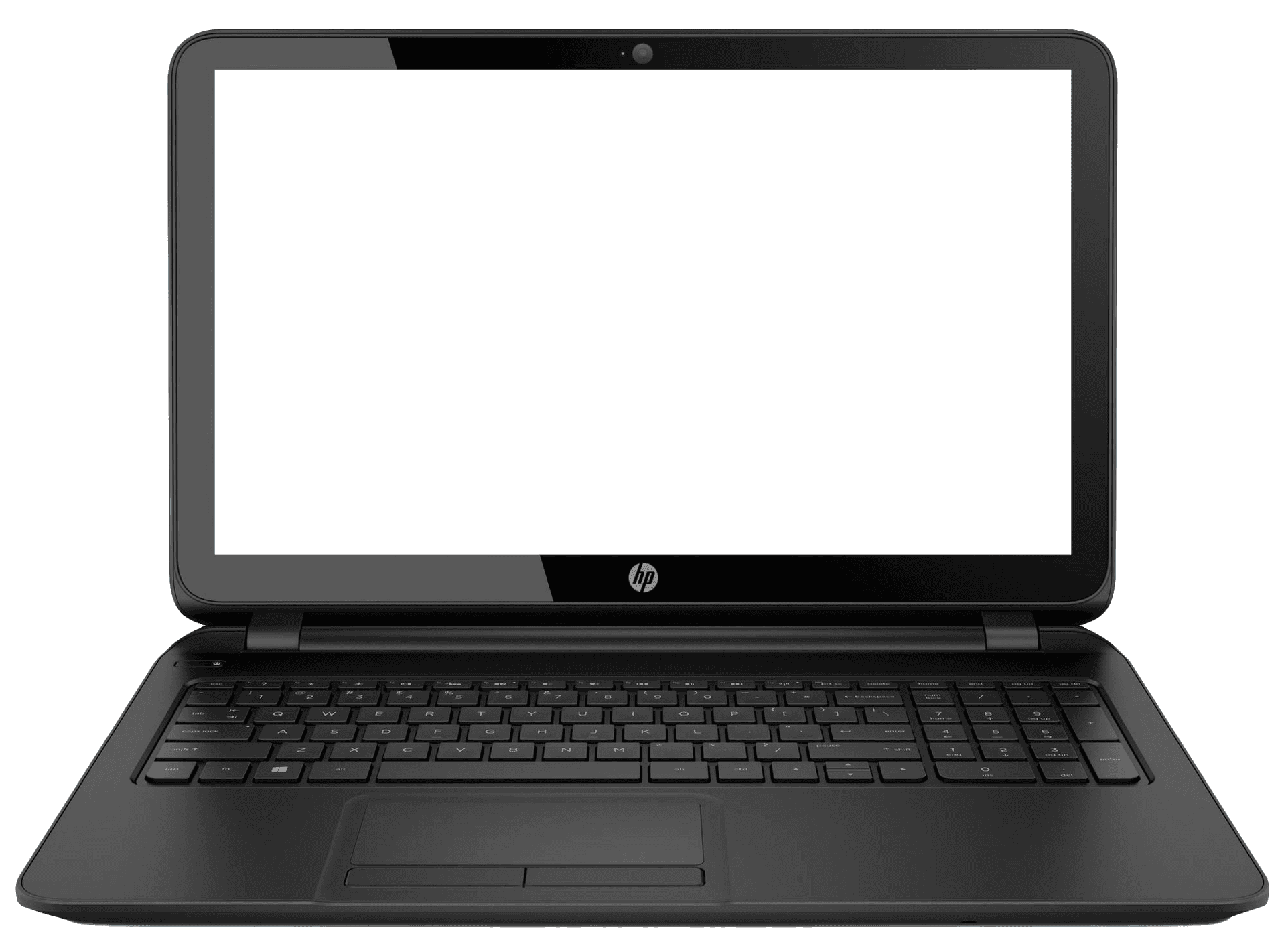 Black H P Laptop Front View PNG