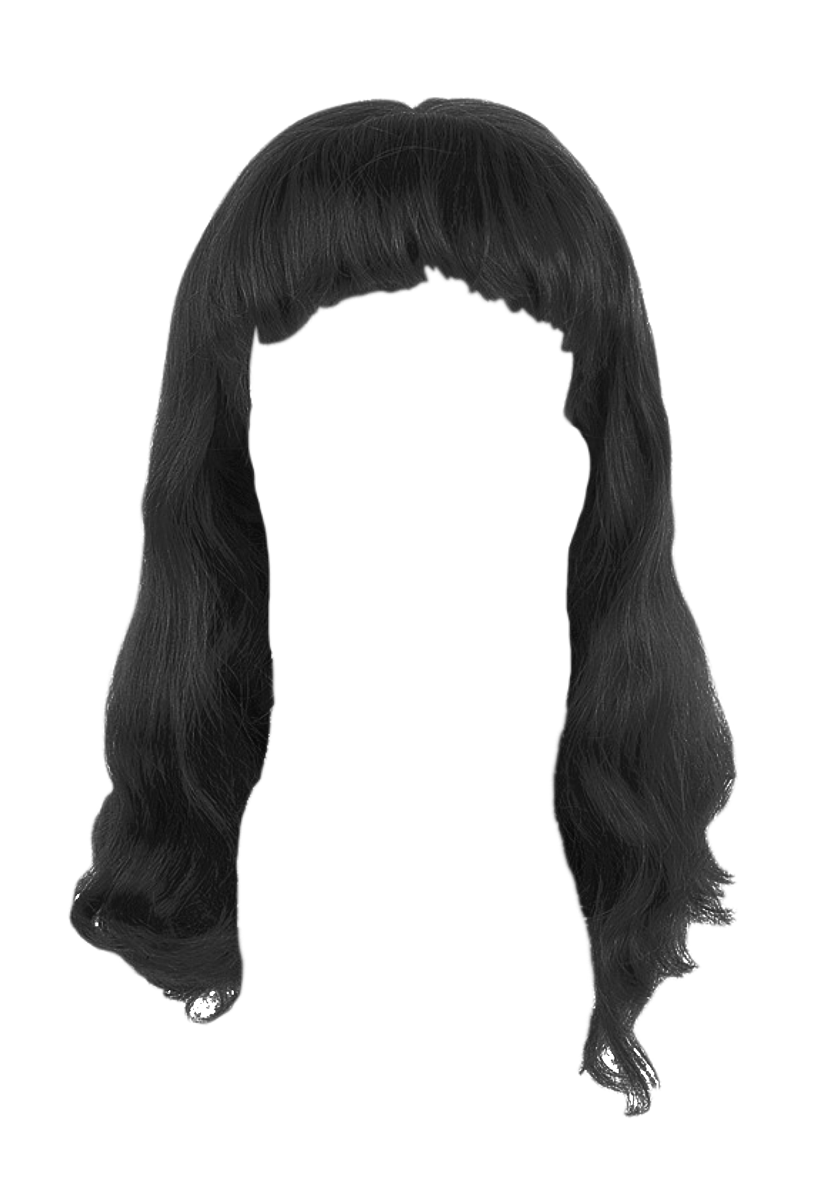 Black Hair Wig Transparent Background PNG
