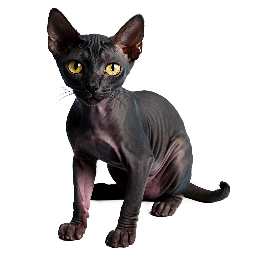 Black Hairless Cat Png Jtw6 PNG