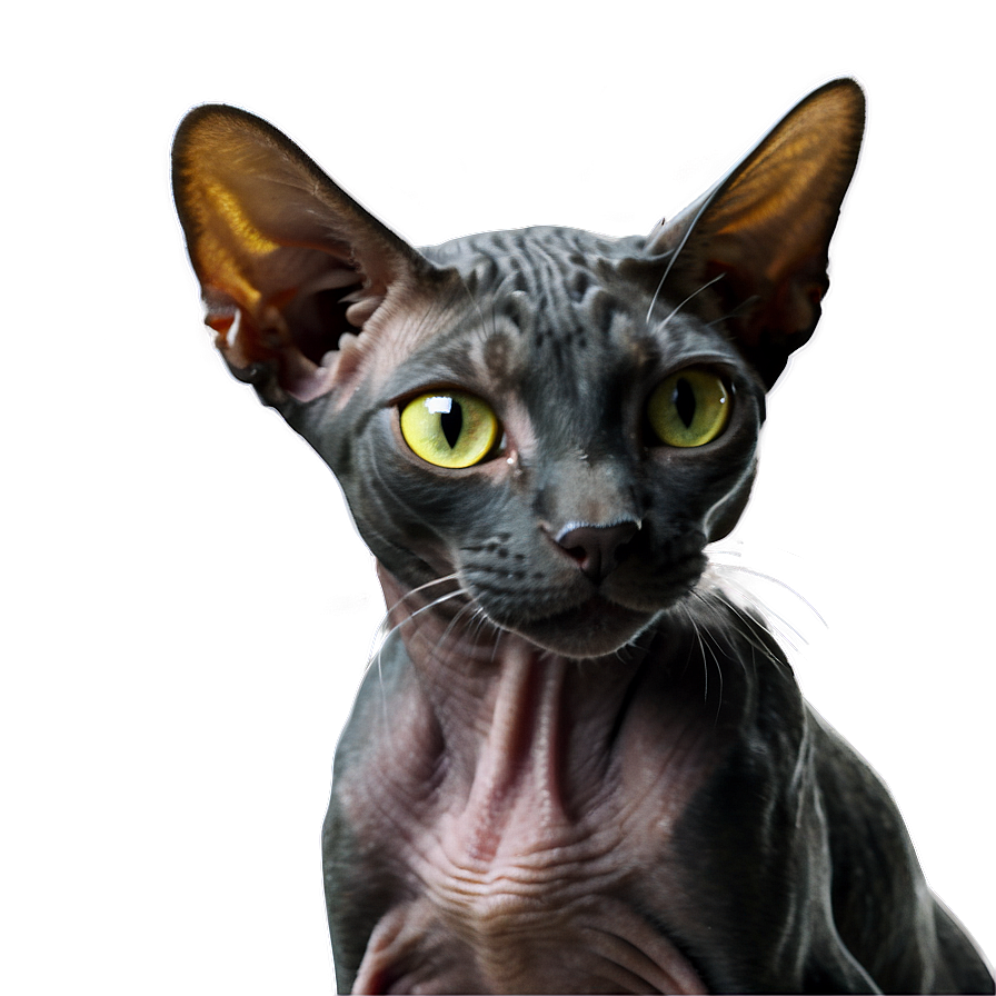 Black Hairless Cat Png Vke PNG