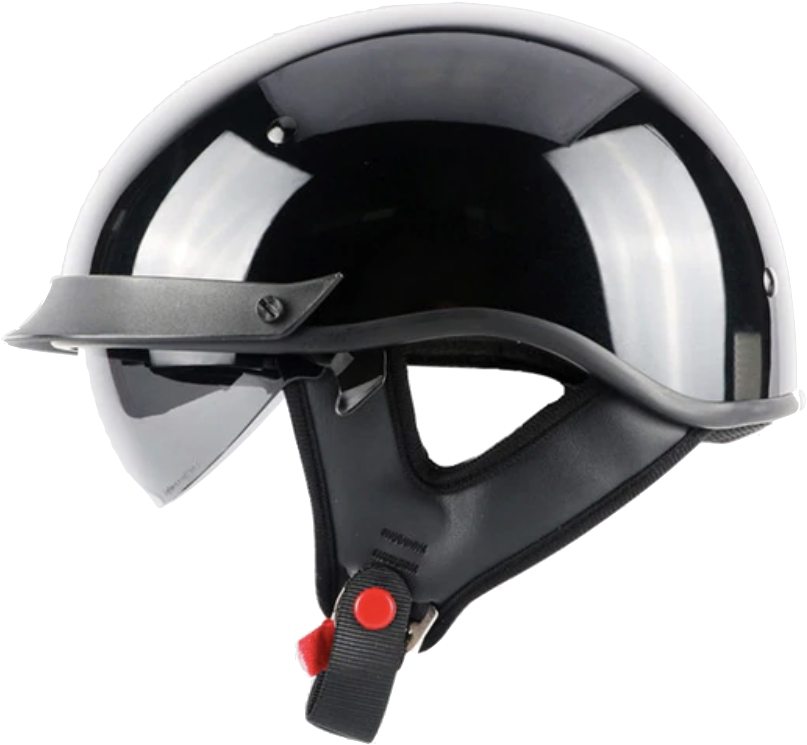 Black Half Face Motorcycle Helmet PNG