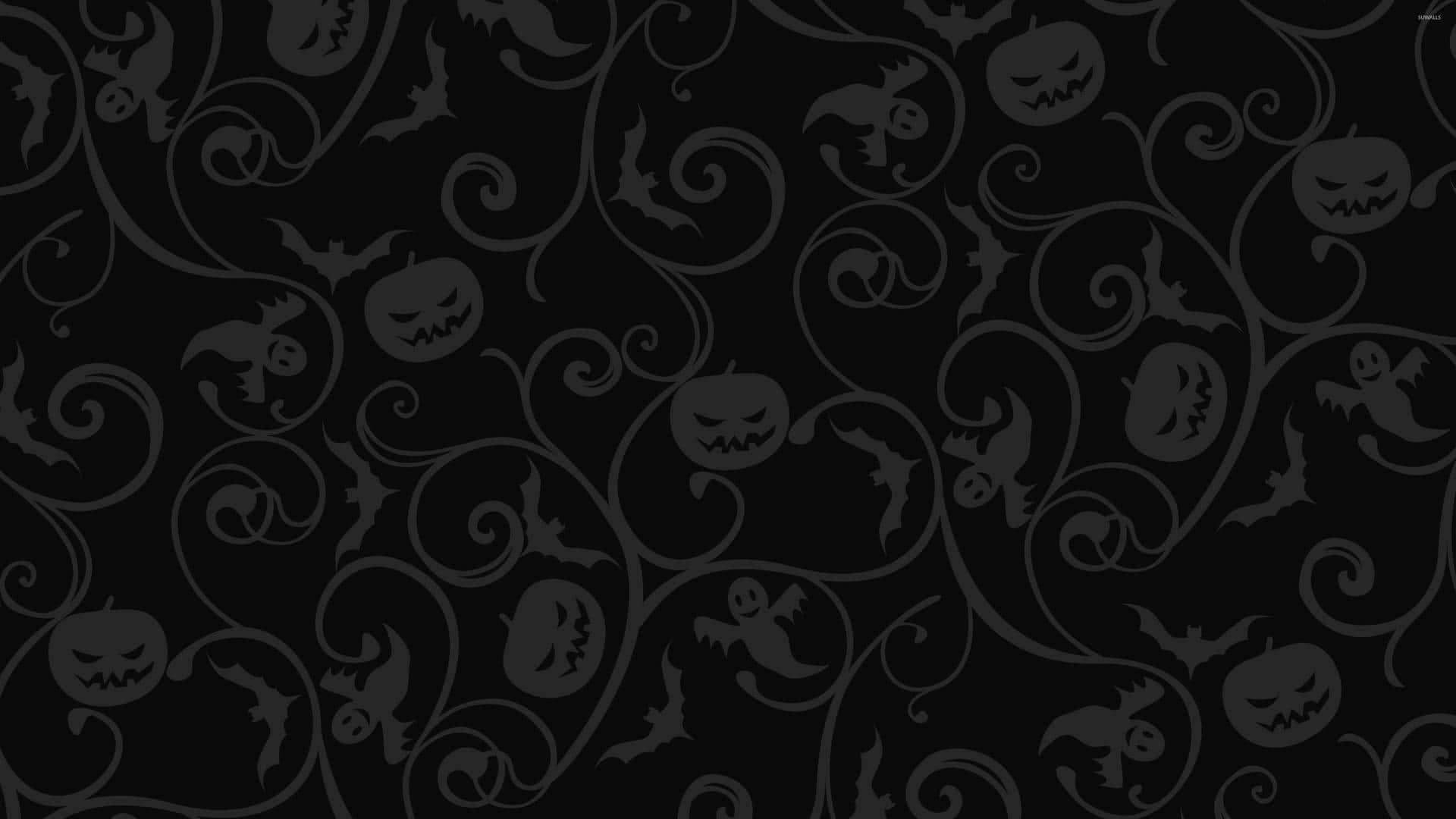 Black Halloween Pattern Wallpaper