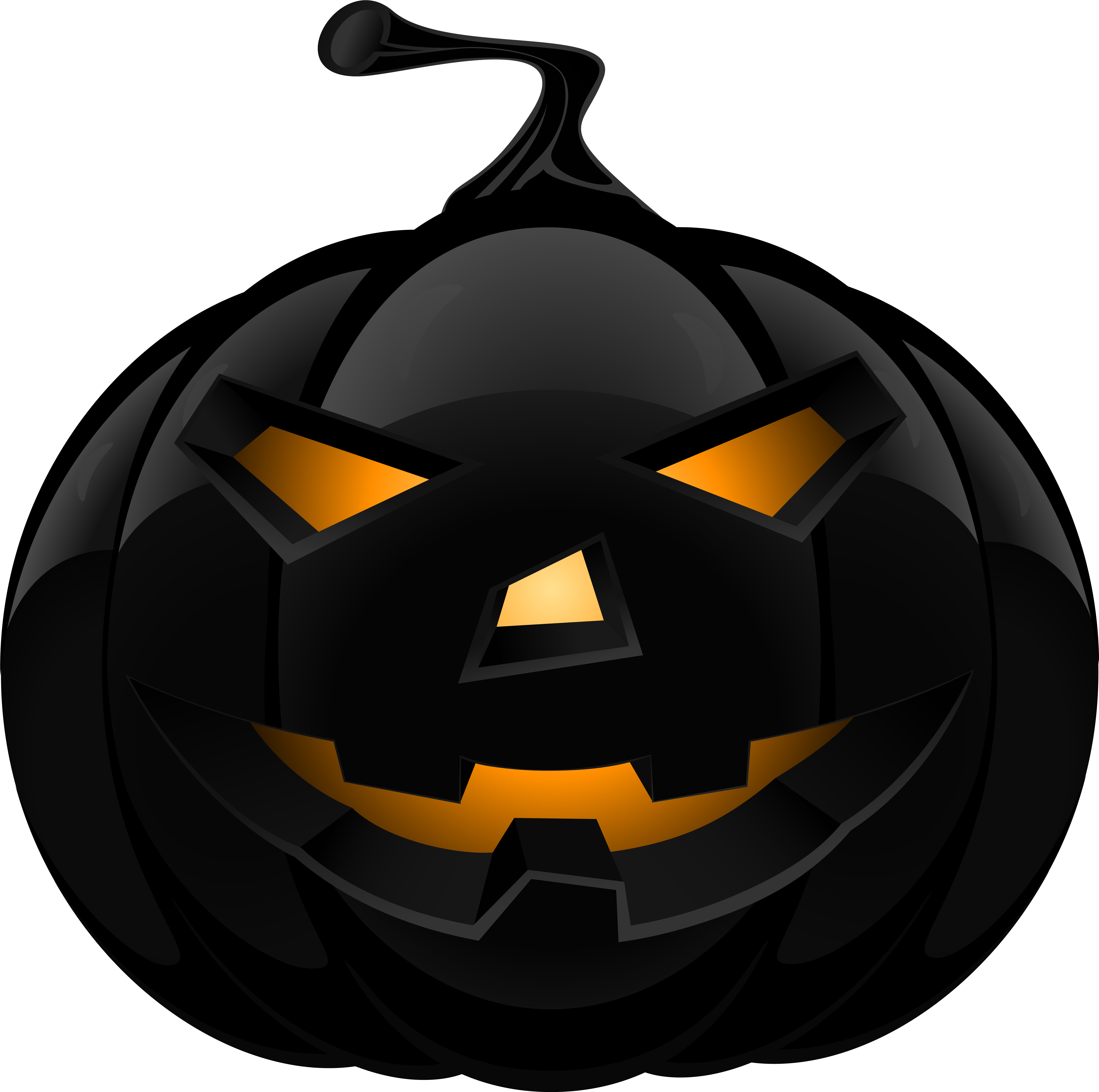 Black Halloween Pumpkin Carving PNG