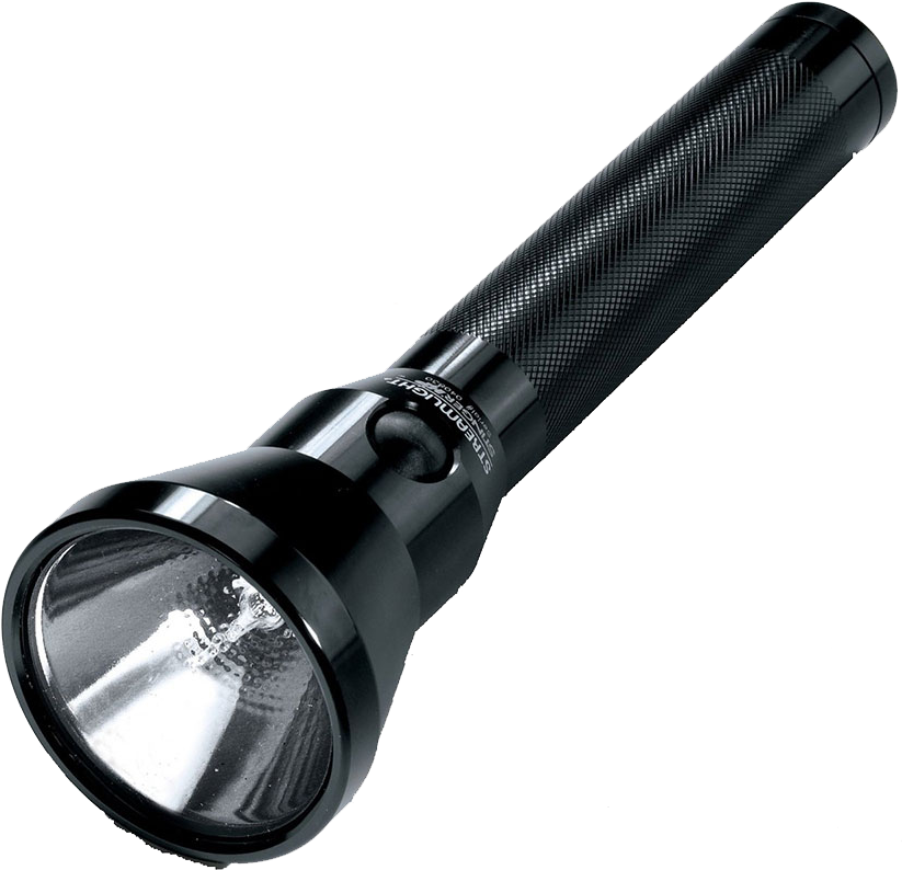 Black Handheld Flashlight PNG