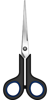 Black Handled Scissors PNG