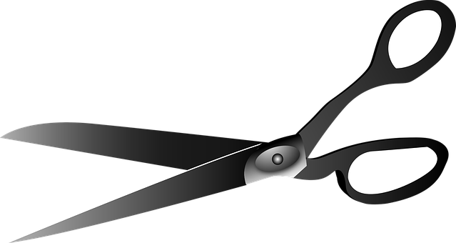 Black Handled Scissors Vector Illustration PNG