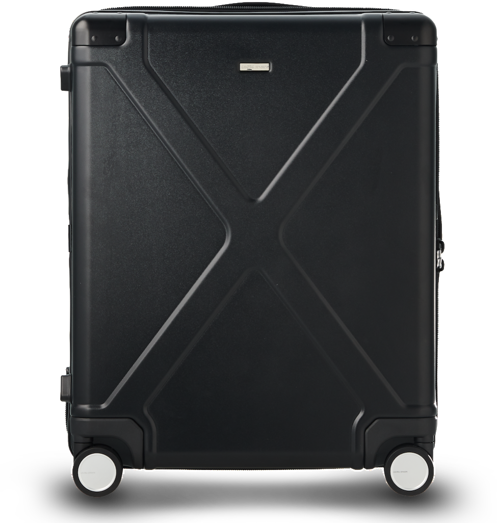 Black Hardshell Spinner Luggage Bag PNG