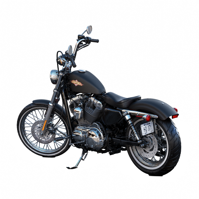 Black Harley Davidson Chopper PNG