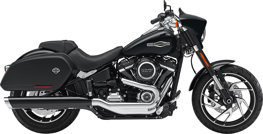 Black Harley Davidson Motorcycle Profile PNG