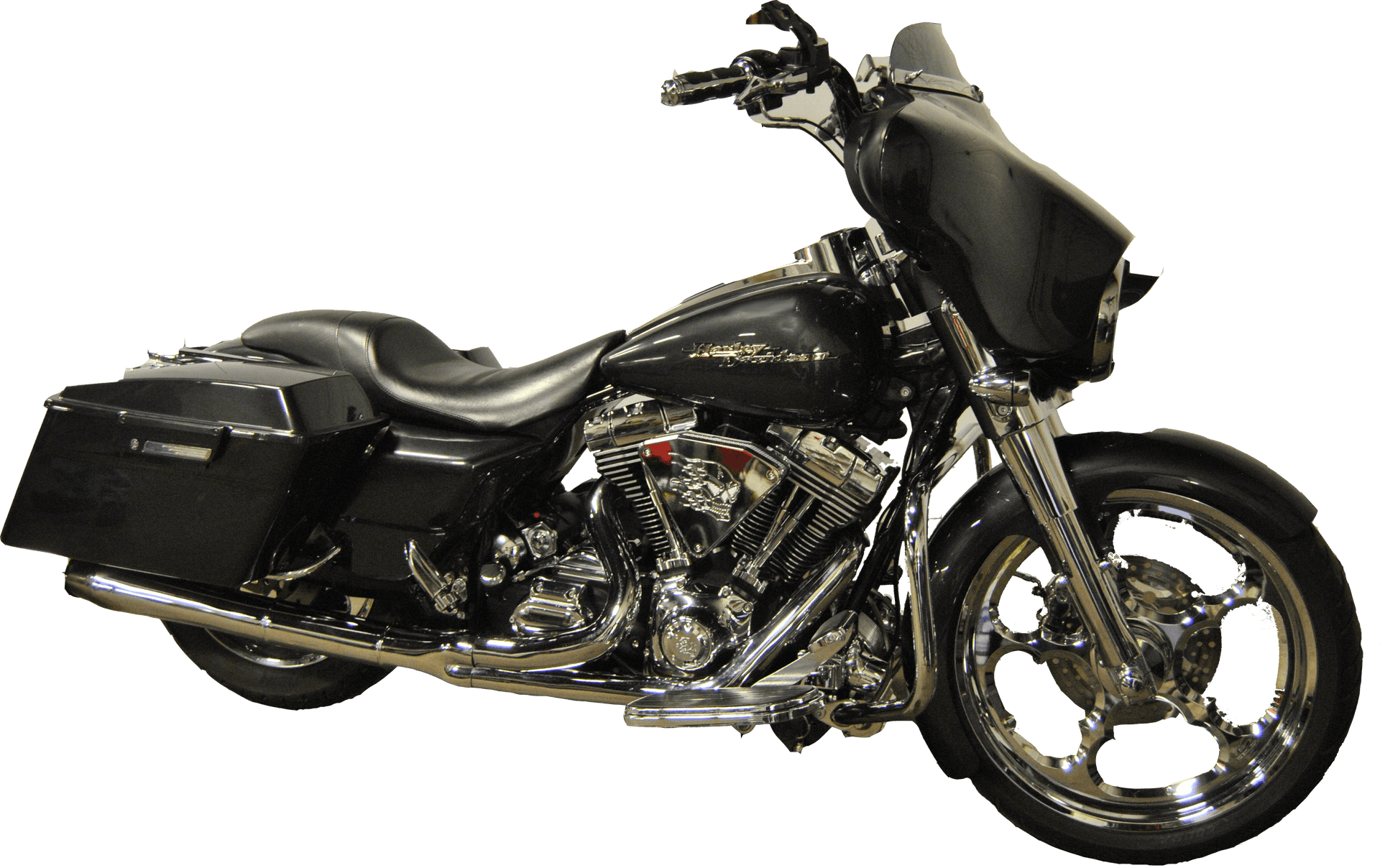 Black Harley Davidson Motorcycle PNG