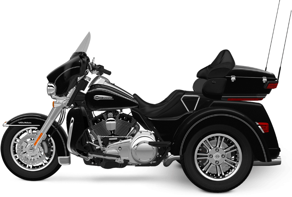 Black Harley Davidson Trike Motorcycle PNG