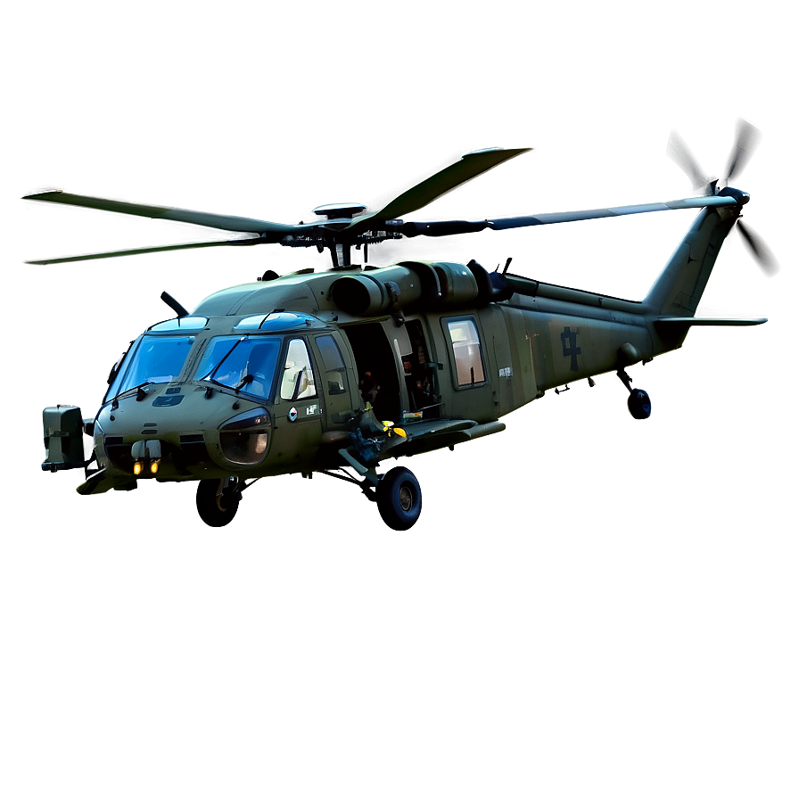 Black Hawk Helicopter On Mission Png Tte47 PNG