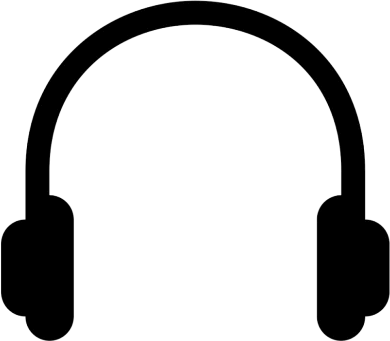 Black Headphones Silhouette PNG