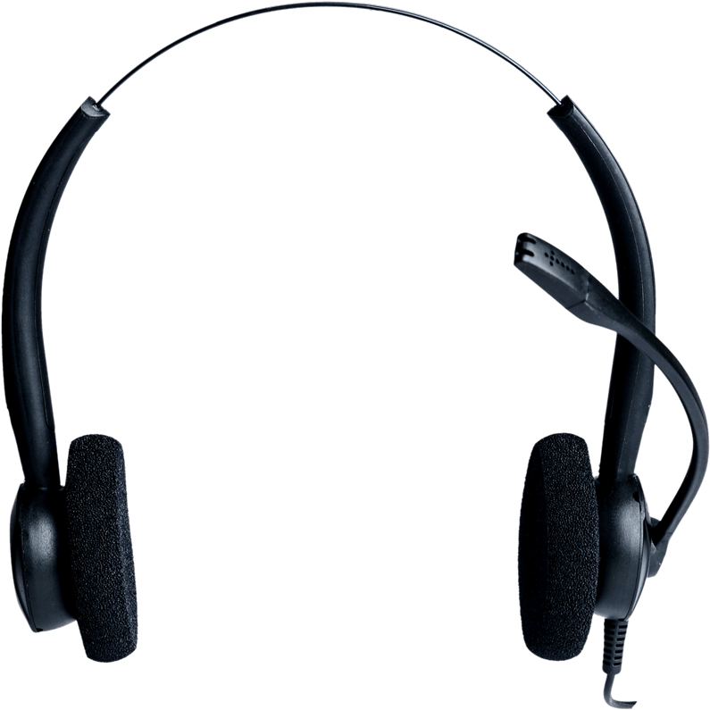 Black Headsetwith Microphone PNG