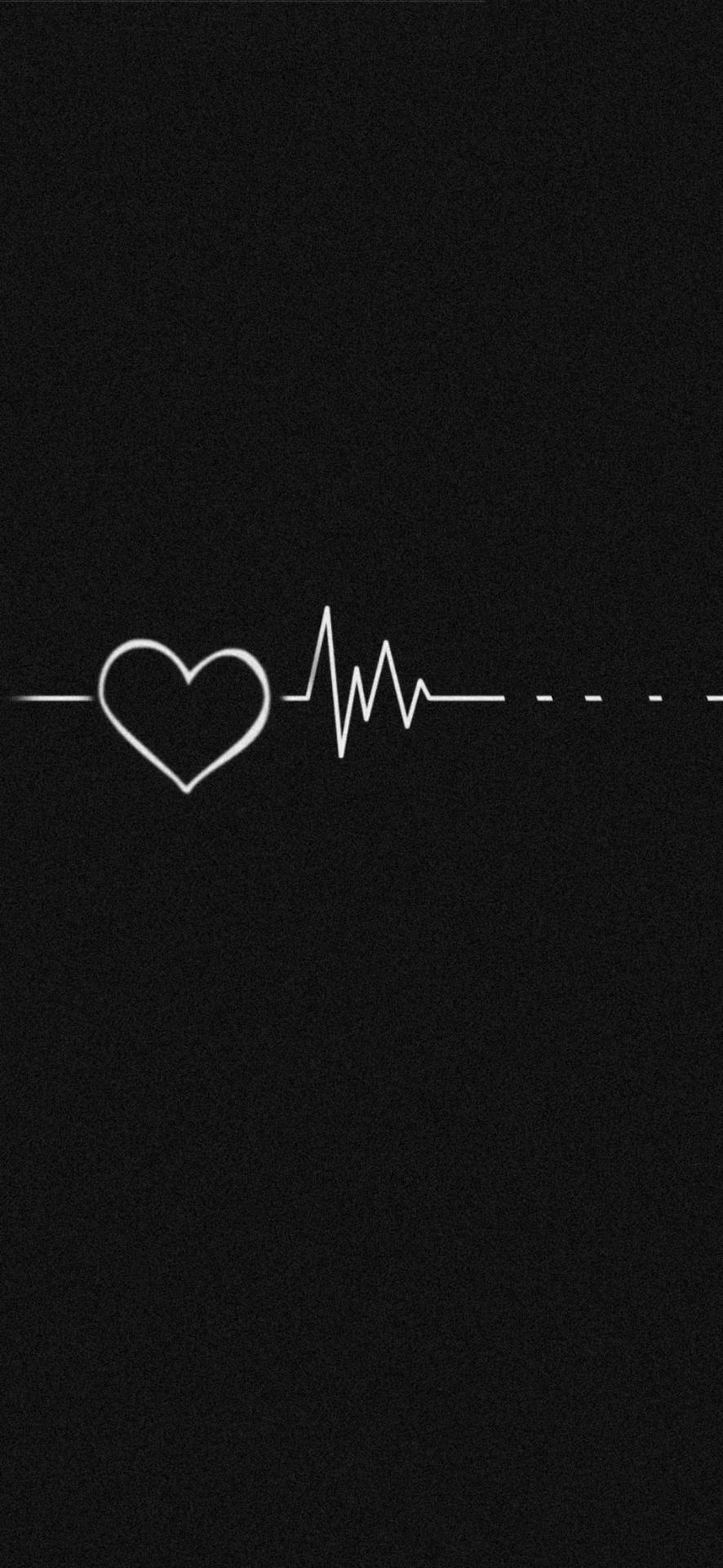 Download Black Heart Aesthetic With Pulse Rate Wallpaper 