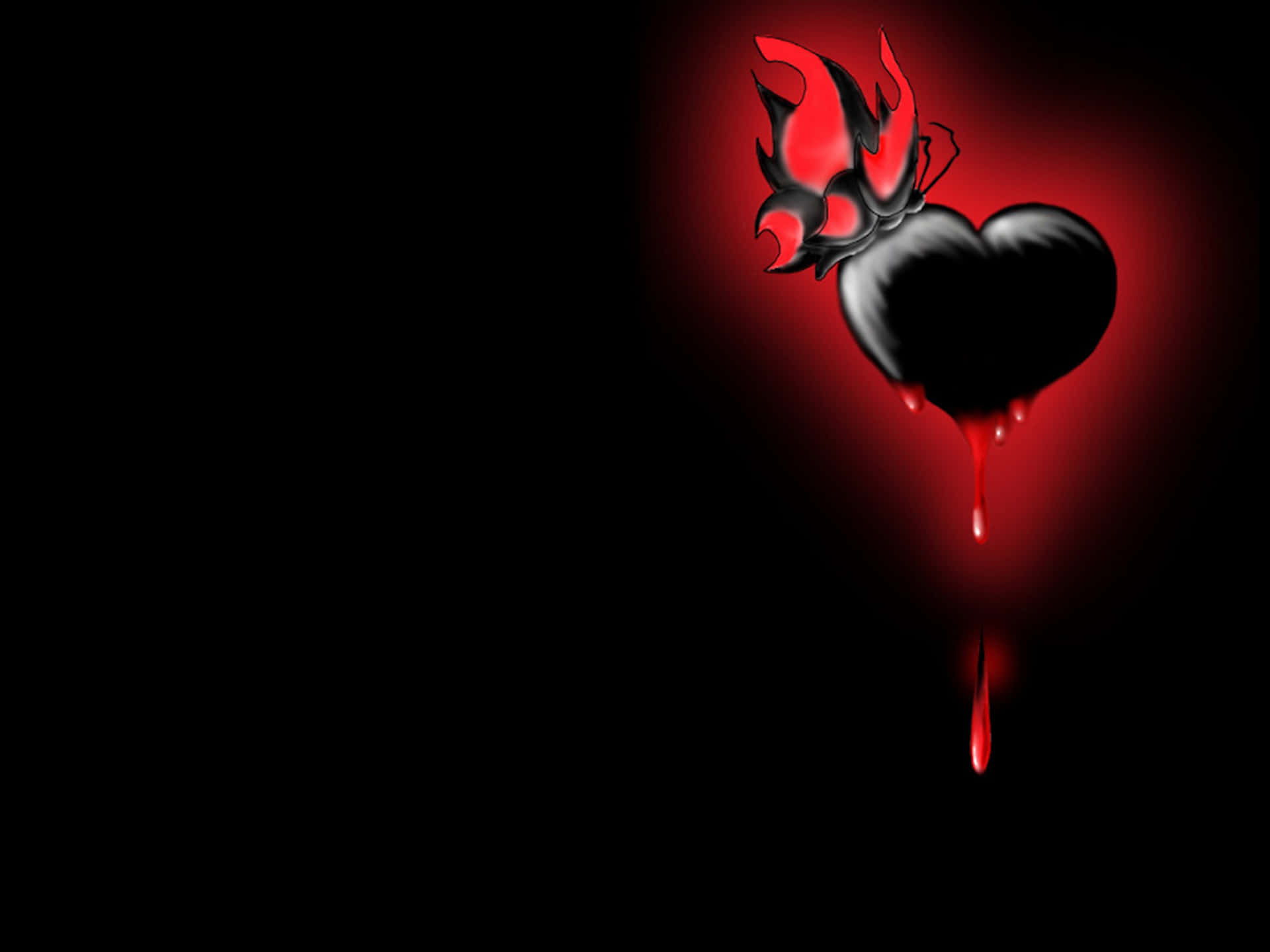Experience the beauty of love with our Black Heart wallpaper