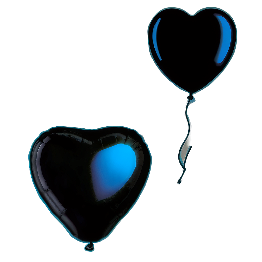 Black Heart Balloon Png 06272024 PNG