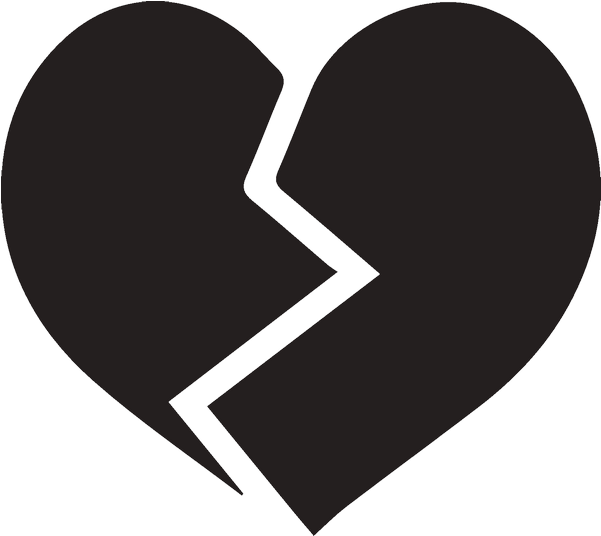 Black Heart Broken Emoji PNG
