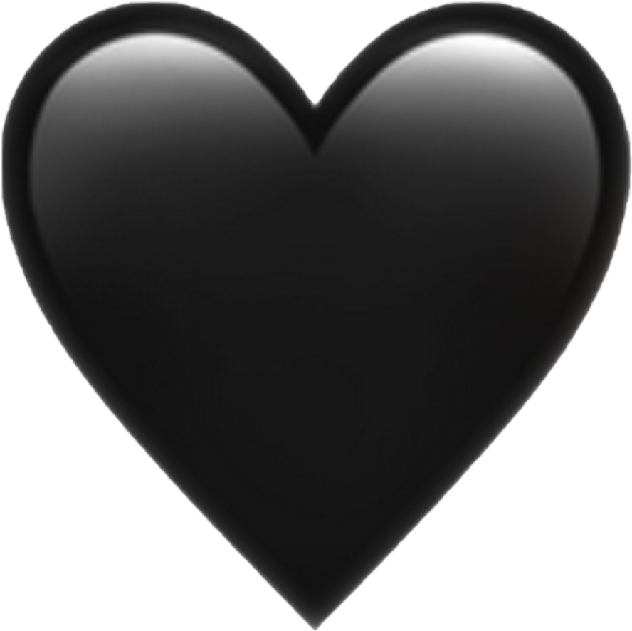 Black Heart Emoji Graphic PNG