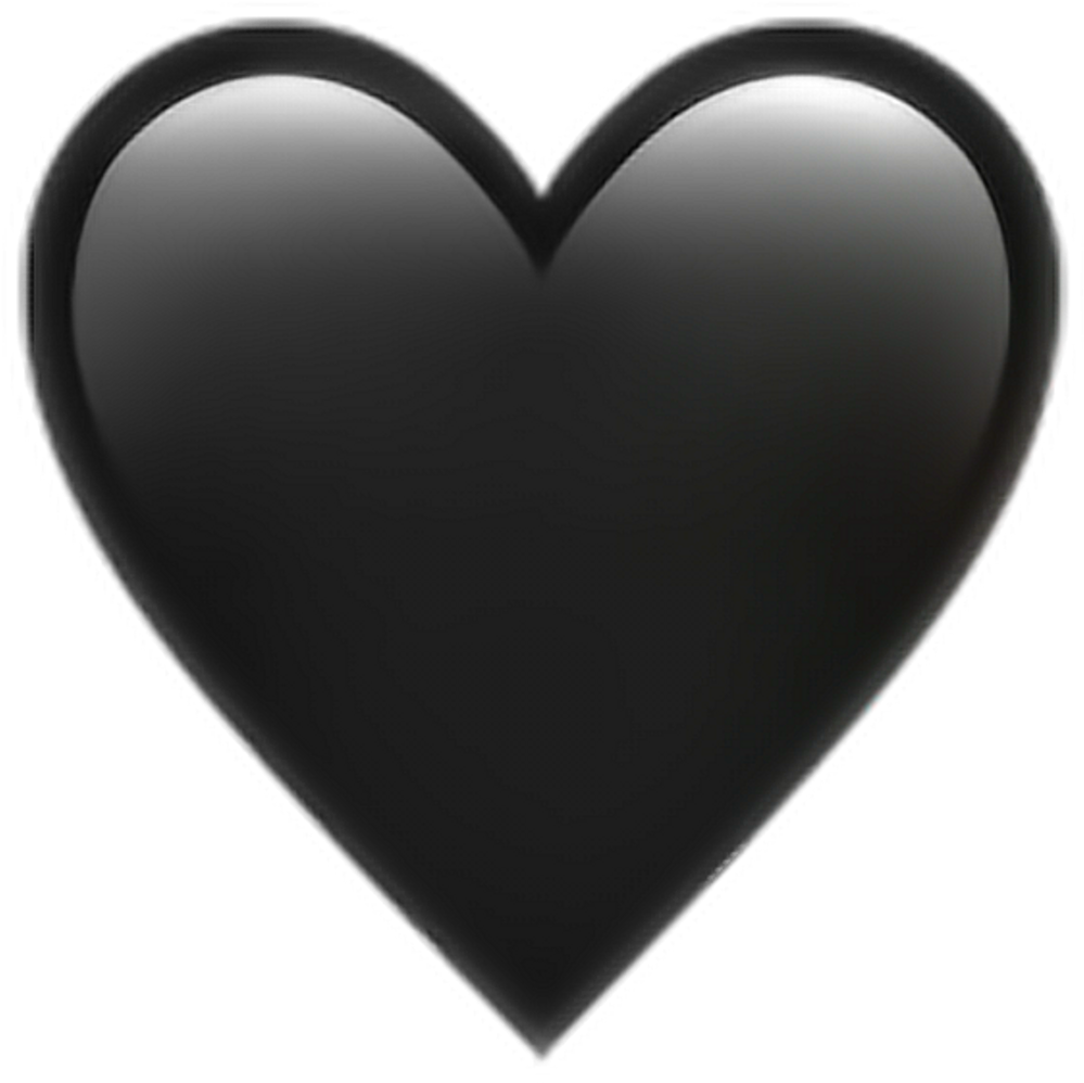 Black Heart Emoji Graphic PNG