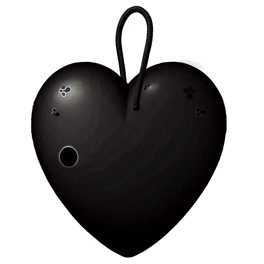 Black Heart Emoji Illustration Png 05042024 PNG