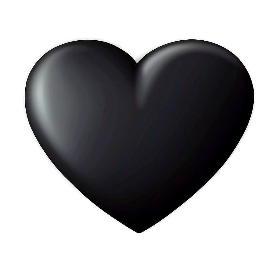 Black Heart Emoji Illustration Png Qwt12 PNG