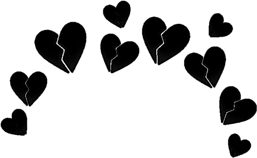Black Heart Emoji Pattern PNG