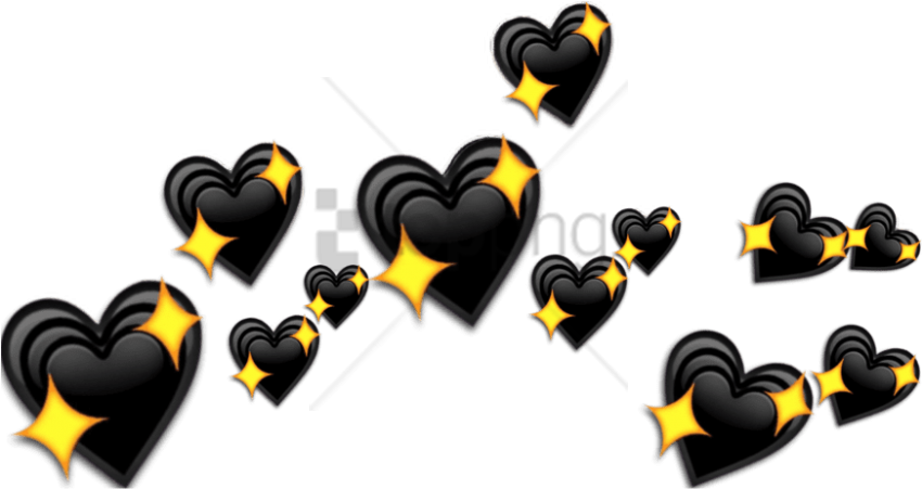 Black Heart Emoji Sparkles PNG