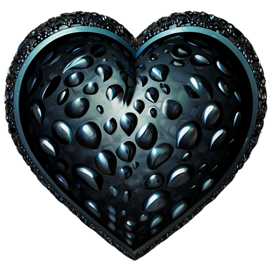 Black Heart Emoji With Detailed Texture Png 06262024 PNG