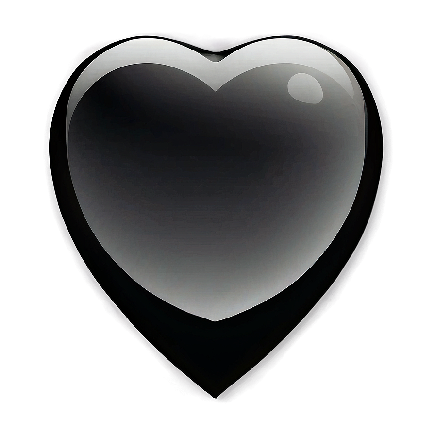 Black Heart Emoji With Gradient Png 06262024 PNG