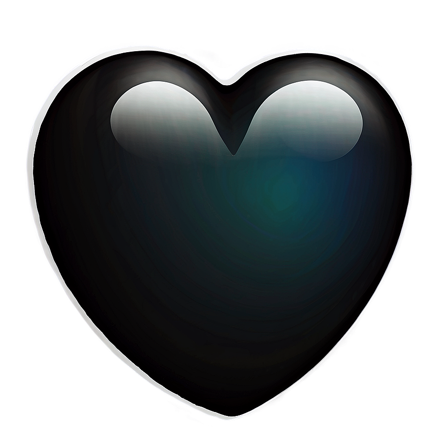 Black Heart Emoji With Gradient Png Oet PNG