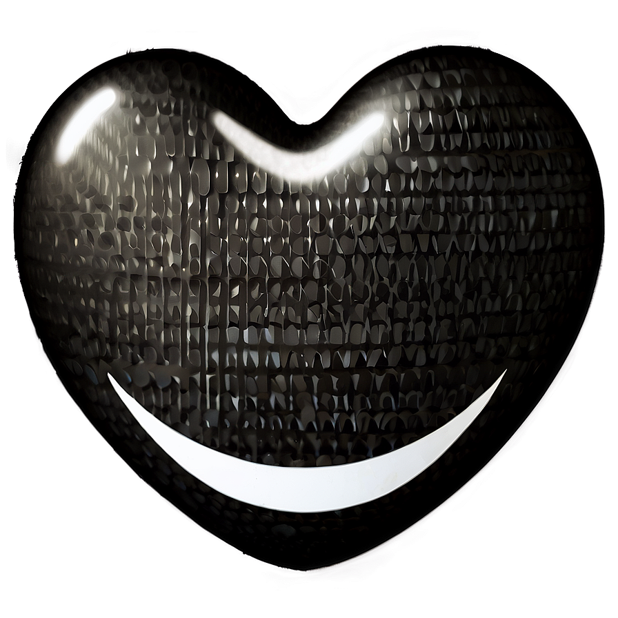 Black Heart Emoji With Light Shadow Png Fmd PNG