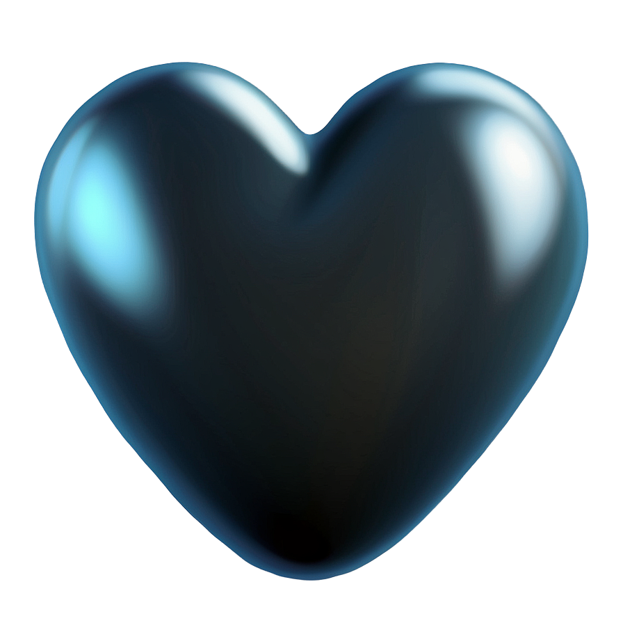 Black Heart Emoji With Soft Edges Png 06262024 PNG