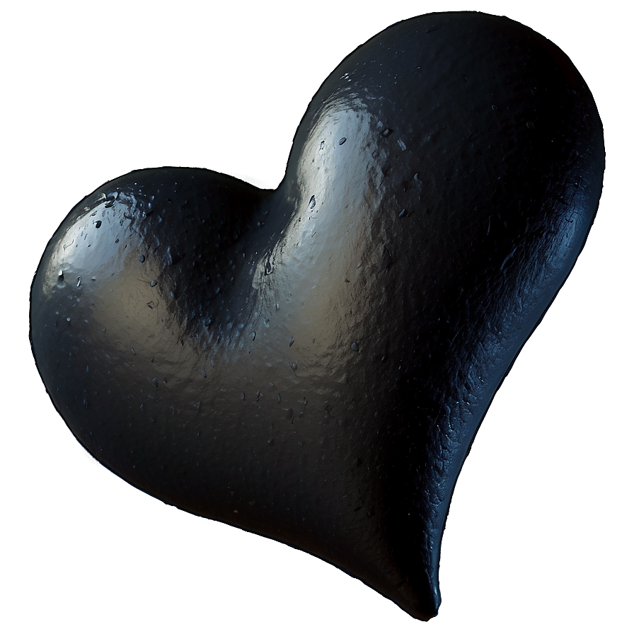 Black Heart Emoji With Soft Edges Png 29 PNG
