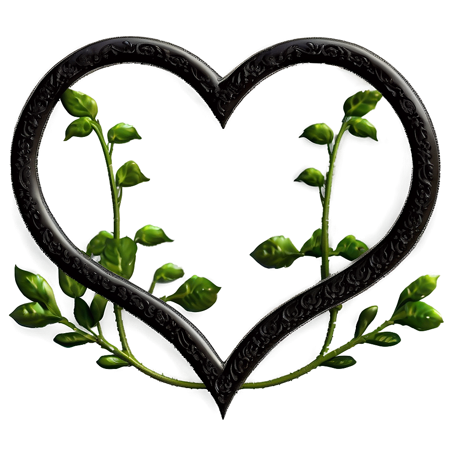 Black Heart Frame Png 20 PNG