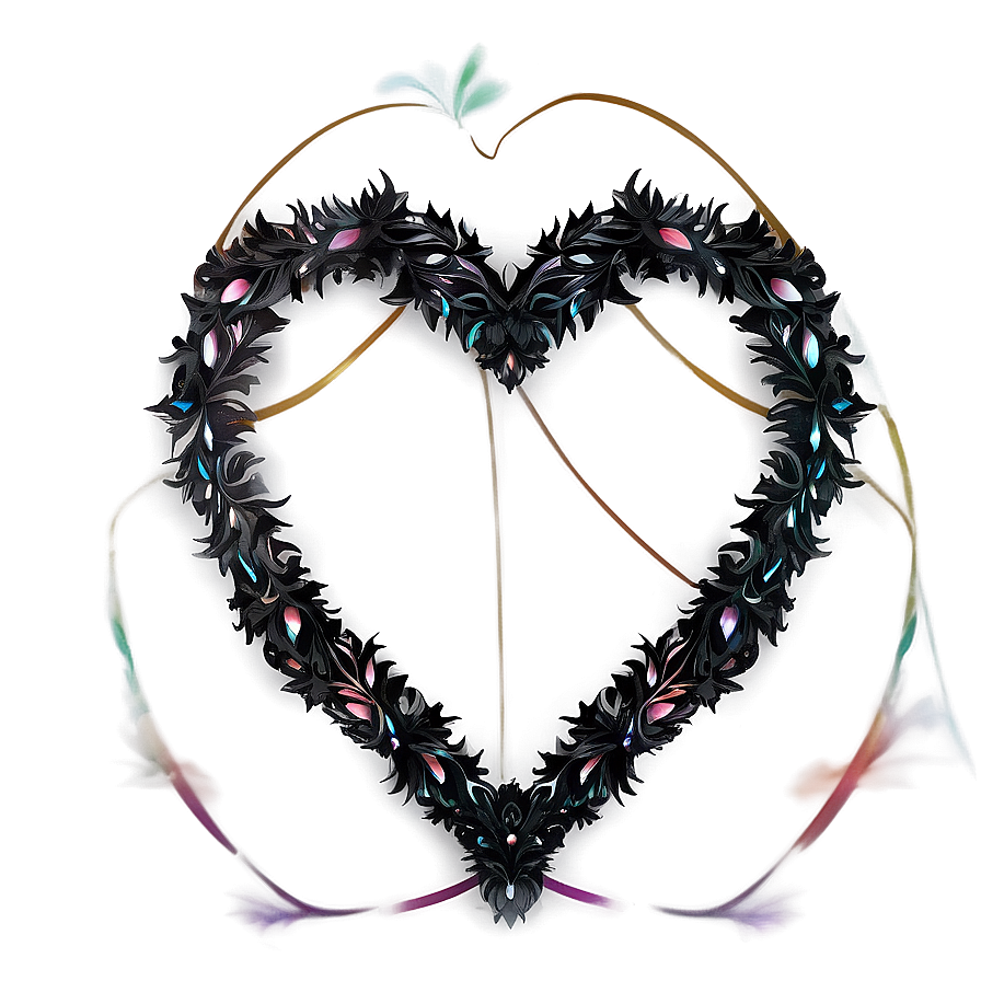 Black Heart Garland Png 82 PNG