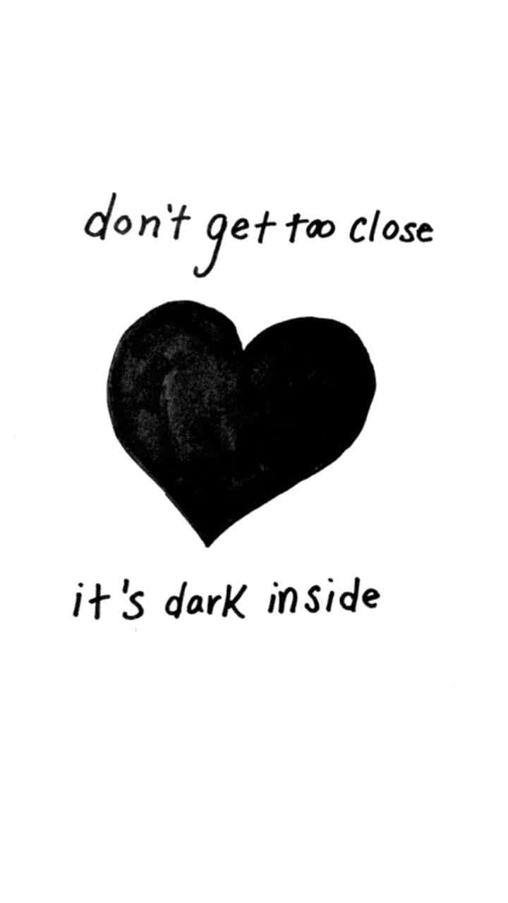 Black Heart iPhone Depressing Quote Wallpaper