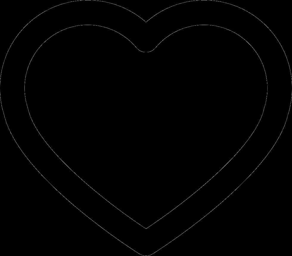 Black Heart Outline Graphic PNG
