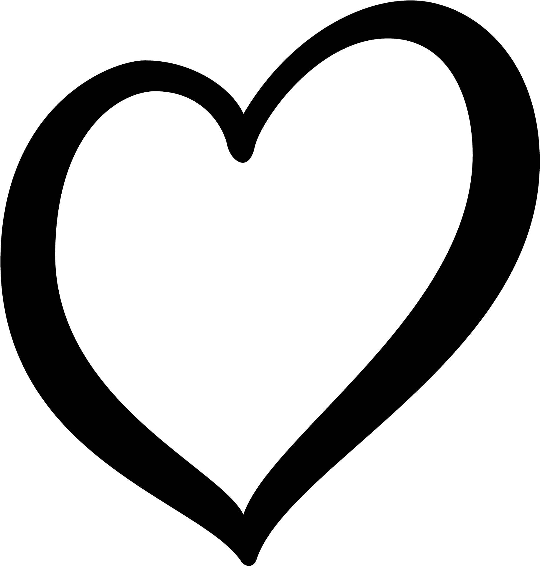 Black Heart Outline Symbol PNG